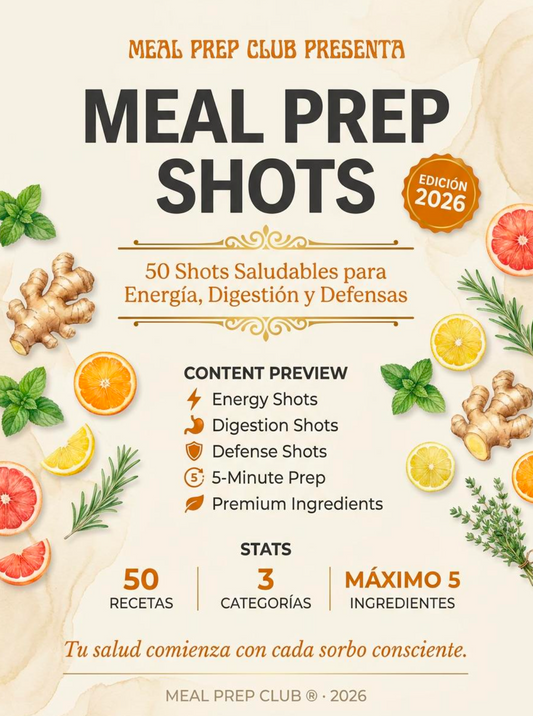 ⚡️MEAL PREP SHOTS: 50 Shots Naturales para mejorar tu Energía, Digestión y Defensas.